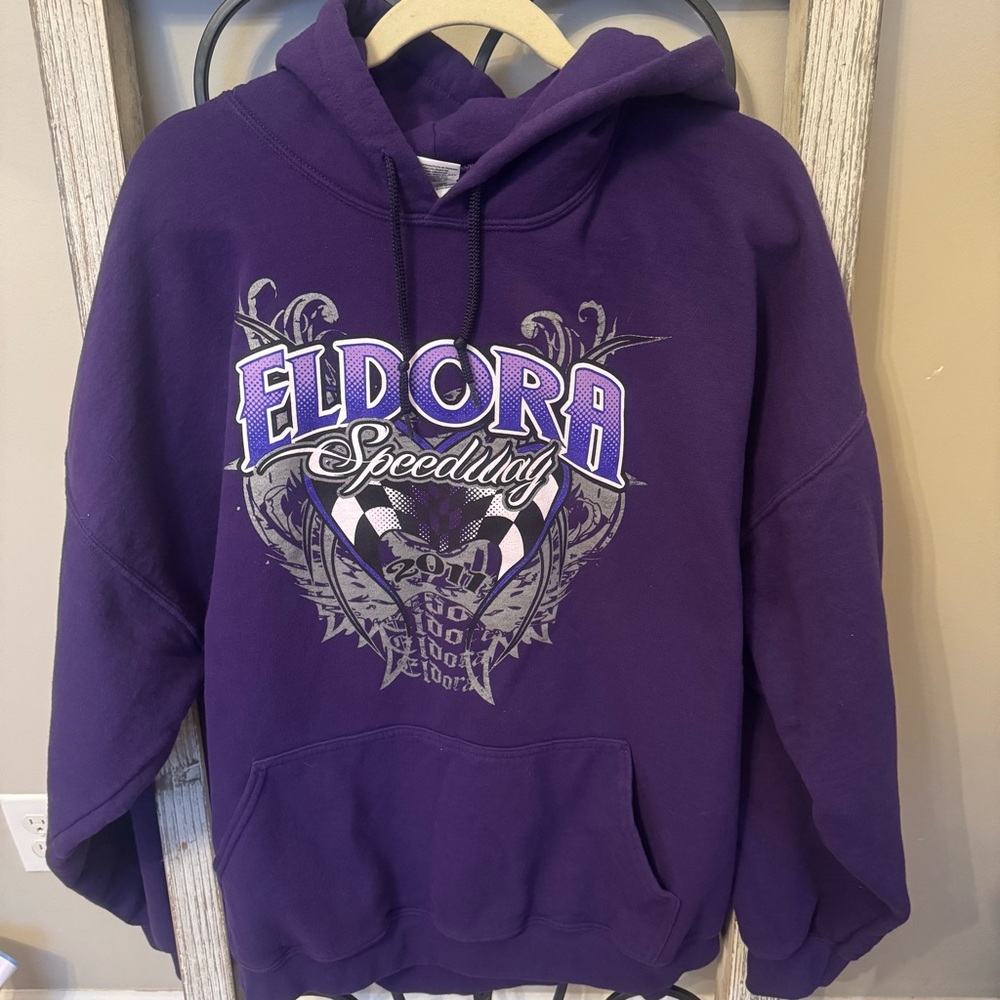 Eldora Speedway Rossburg Ohio Purple Hoodie Gildan Heavy Blend‎ 2XL